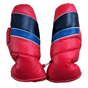 Vintage 80s Winter Ski Mittens Puffy Chicken Feather Gloves Childrens Korea